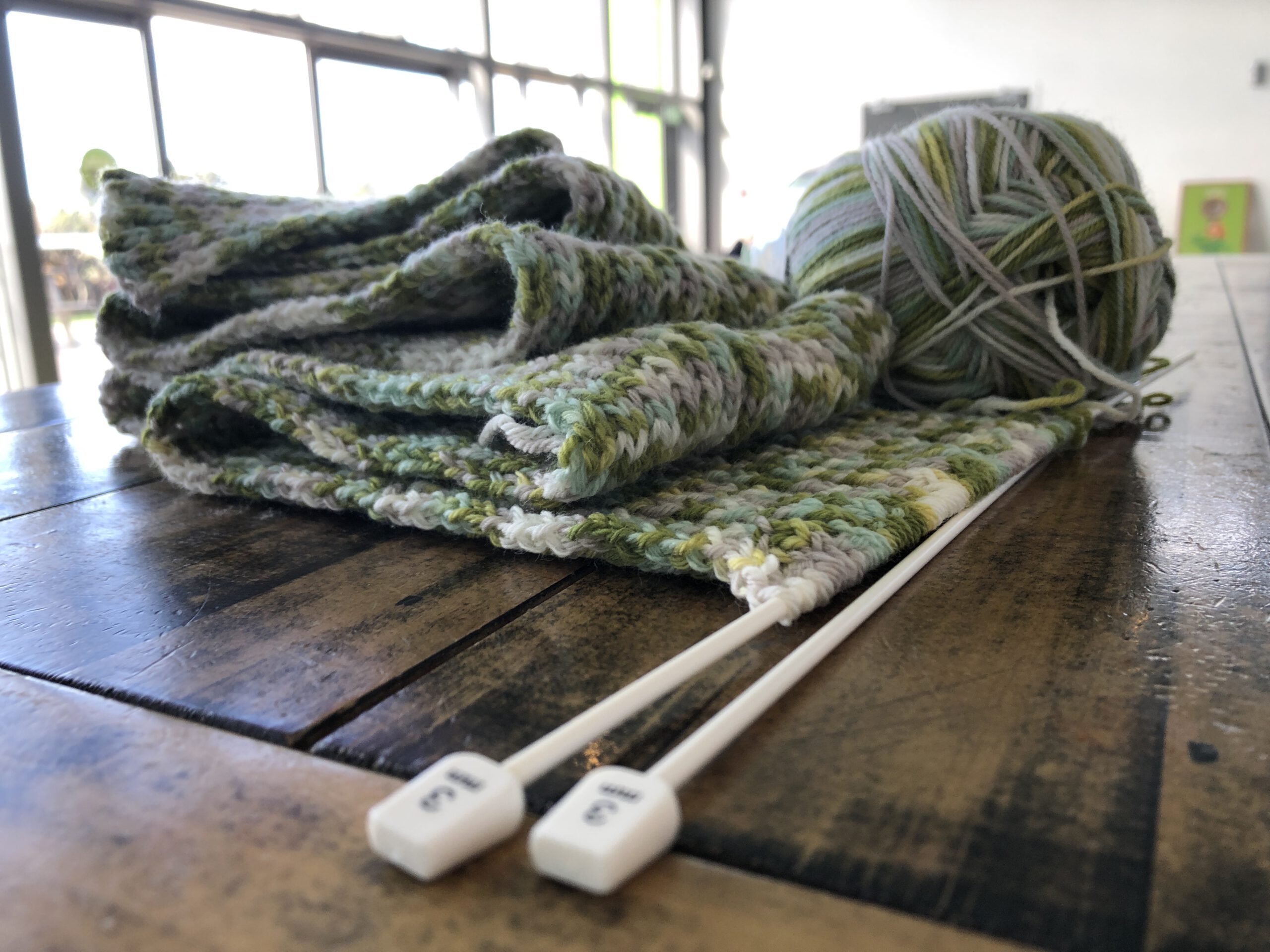 Knitted multicolored Scarf in merino - Image 4