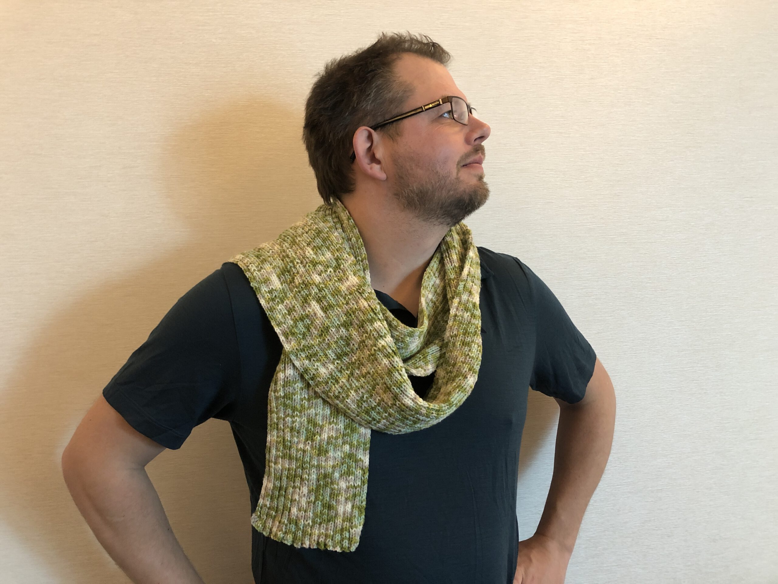 Knitted multicolored Scarf in merino